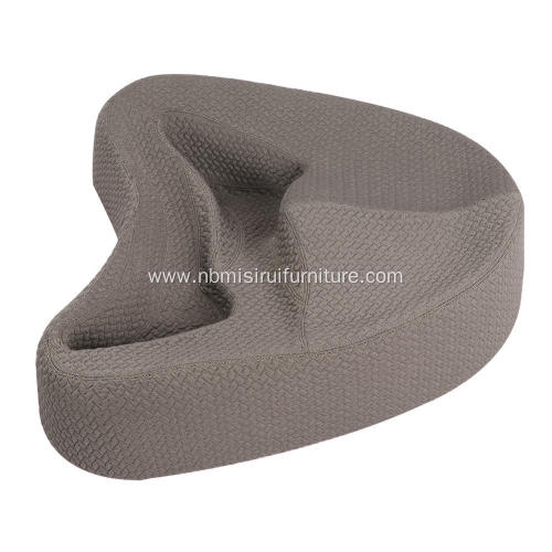 Grey Fabric Comfort Yoga Pouf Pillow Meditation Cushion